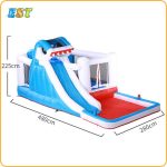 מתקן מתנפח בעיצוב כריש עם מגלשה 63001B - תמונה 3
